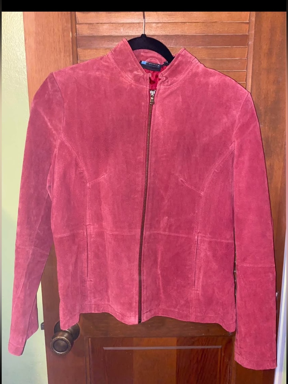 Genuine Leather Zip-Front Women's Jacket - Rose